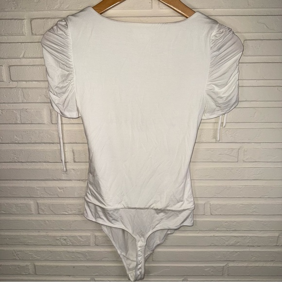 Lovers and Friends White Ruched Jupiter Bodysuit, Women’s Size Small - Picture 8 of 12